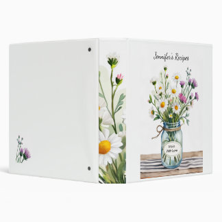 Wildflowers Mason Jar 3 Ring Binder