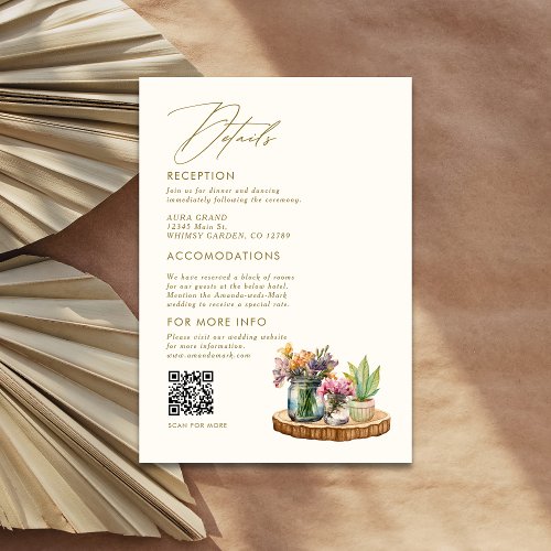 Wildflowers Mason Jar Boho bohemian wedding detail