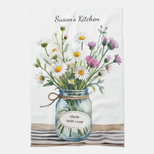 Wildflowers Mason Jar Kitchen Towel
