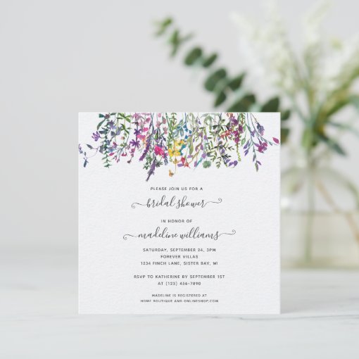 Wildflowers Meadow Bridal Shower Invitation Zazzle