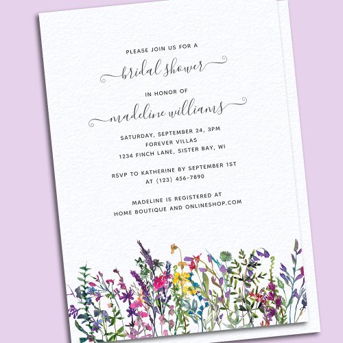 Wildflowers Meadow Bridal Shower Invitation