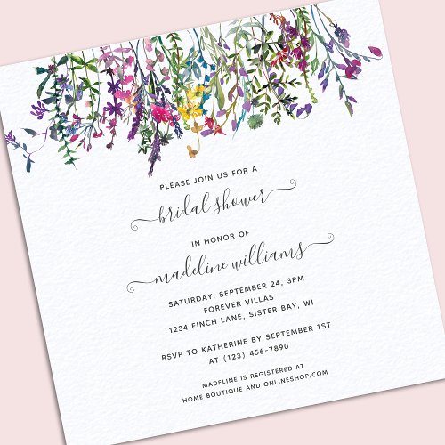 Wildflowers Meadow Bridal Shower Invitation