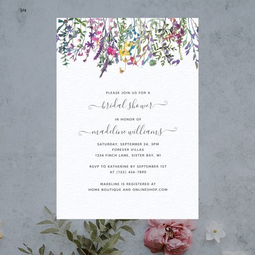 Wildflowers Meadow Bridal Shower Invitation