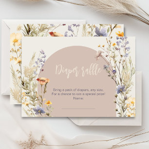 Wildflowers meadow elegant boho baby shower enclosure card