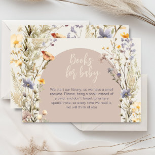 Wildflowers meadow elegant boho baby shower enclosure card