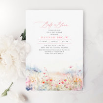 Wildflowers Meadow Elegant Summer Baby Shower Invitation