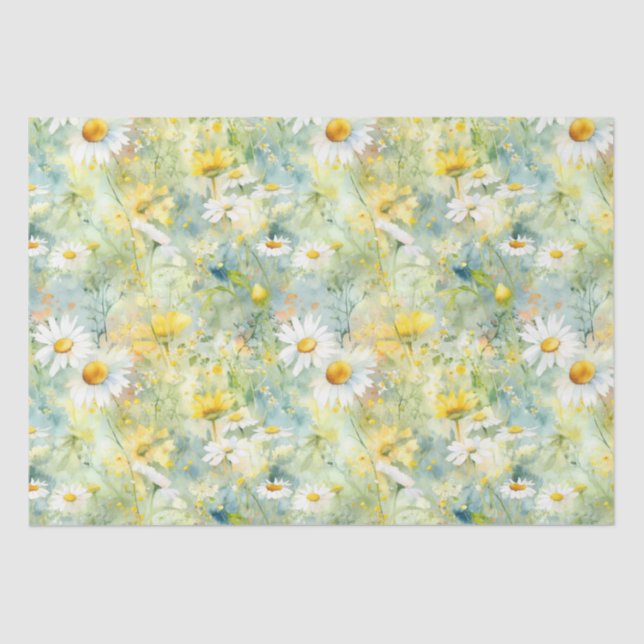Wildflowers Meadow Summer Foliage Boho Modern  Tissue Paper (Front)