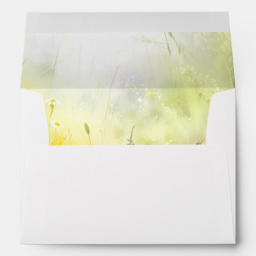 Wildflowers Meadow Watercolor Elegant Painting Envelope