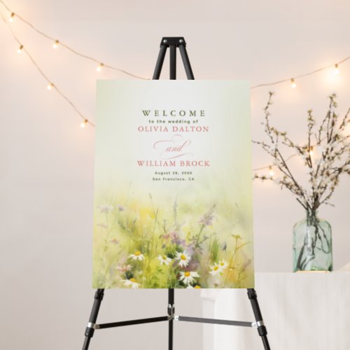 Wildflowers Meadow Wedding Welcome Sign