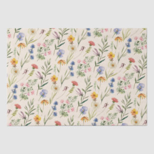 Wildflowers Minimalist Boho Floral Tissue Paper