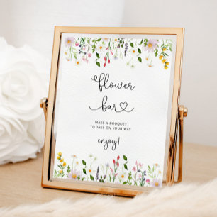 Wildflowers minimalist Flower bar Poster