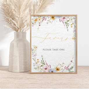 Wildflowers Modern Calligraphy Favors Poster