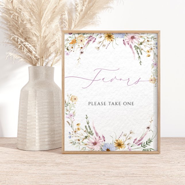 Wildflowers Modern Calligraphy Favors  Poster (Creator Uploaded)