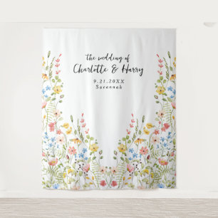 Wildflowers Modern Garden Wedding Photo Backdrop