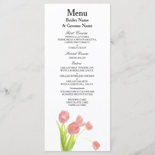 Wildflowers Modern Simple Elegant WeddingIdeas Menu