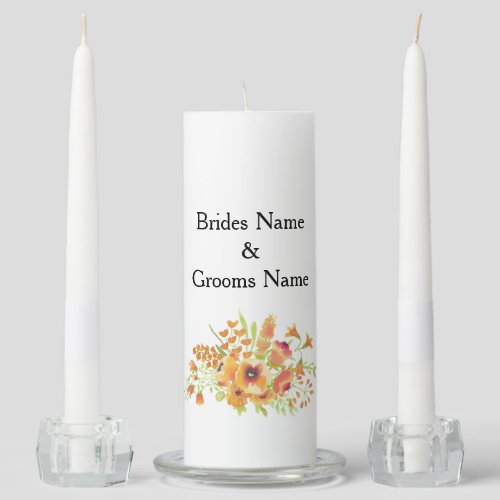 Wildflowers Modern Simple Elegant WeddingIdeas Unity Candle Set