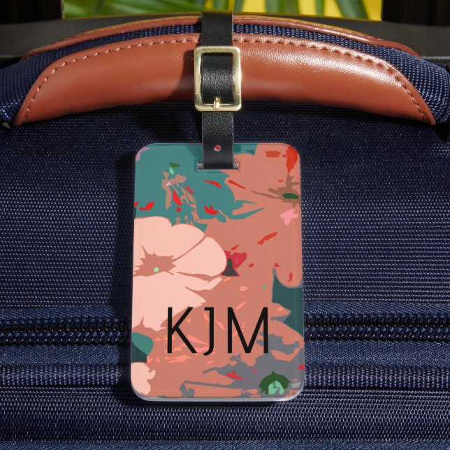 Wildflowers Monograms Floral Custom Name Gift Luggage Tag (Front Insitu 2)