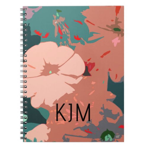 Wildflowers Monograms Floral Custom Name Gift Notebook