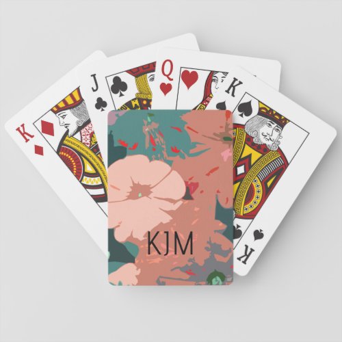 Wildflowers Monograms Floral Custom Name Gift Poker Cards