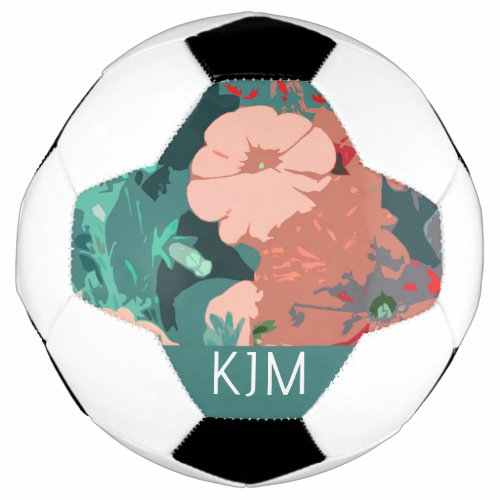 Wildflowers Monograms Floral Wedding Birthday Gift Soccer Ball