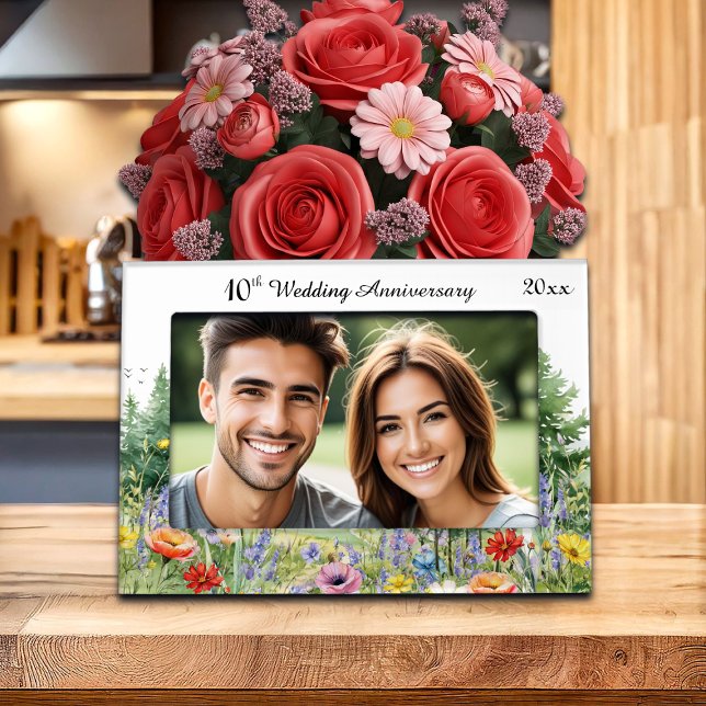 Wildflowers Mountains 10th Wedding Anniversary  Magnetic Frame (Creator Uploaded)