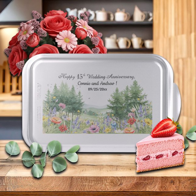 Wildflowers Mountains 15th Wedding Anniversary  Cake Pan (Creator Uploaded)