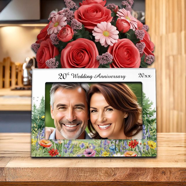 Wildflowers Mountains 20th Wedding Anniversary  Magnetic Frame (Creator Uploaded)
