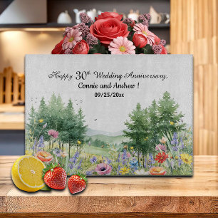 Wildflowers Mountains 30th Wedding Anniversary Cutting Board