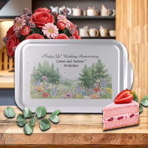 Wildflowers Mountains 35th Wedding Anniversary Cake Pan