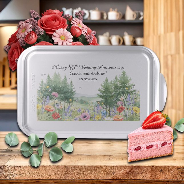 Wildflowers Mountains 45th Wedding Anniversary  Cake Pan (Creator Uploaded)