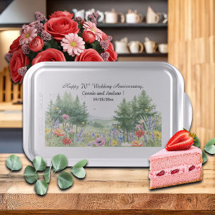 Wildflowers Mountains 70th Wedding Anniversary  Cake Pan