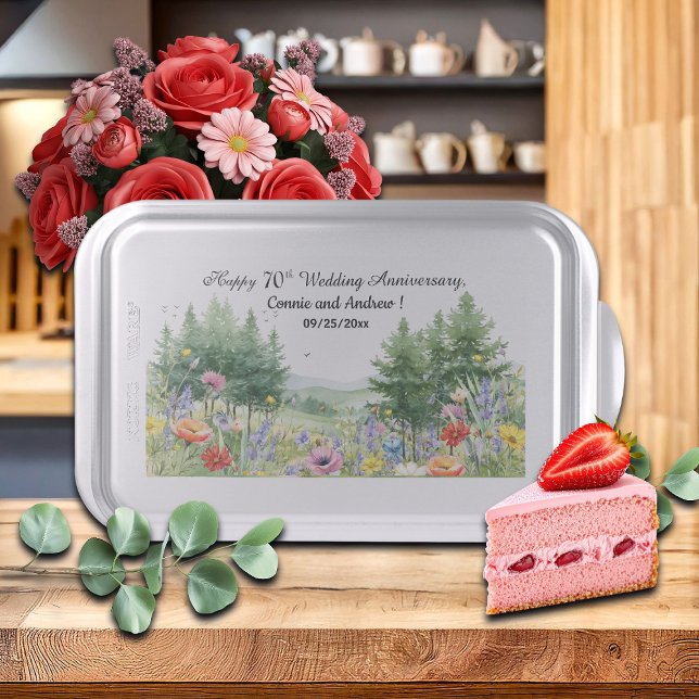 Wildflowers Mountains 70th Wedding Anniversary  Cake Pan (Creator Uploaded)