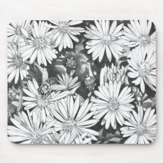 Wildflowers Mousepad  Flower Sketch Computer Decor
