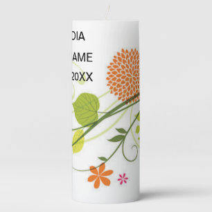 Wildflowers Mug Designs, Watercolor Floral mug W Pillar Candle