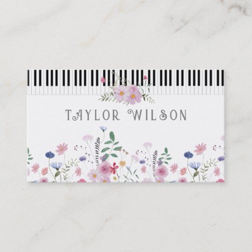 wildflowers music piano Business Card