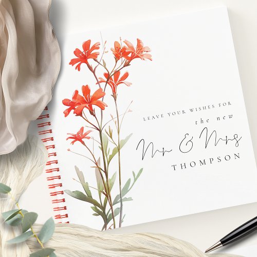 Wildflowers New Mr Mrs Name Wedding Guest Book