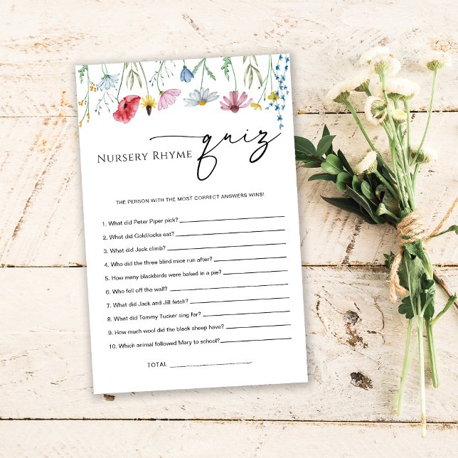 Wildflowers Nursery Rhyme Quiz Game (Creator Uploaded)