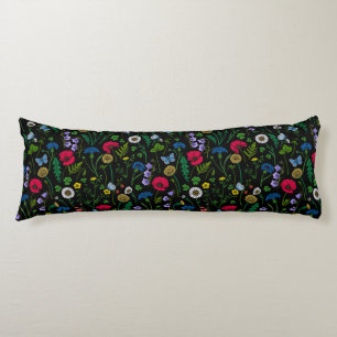 Wildflowers on black body pillow