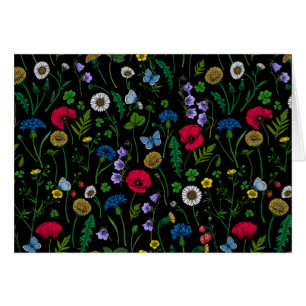 Wildflowers on black cards