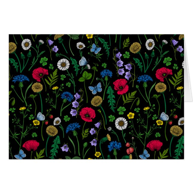 Wildflowers on black cards (Front Horizontal)