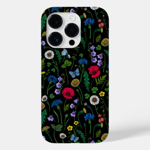 Wildflowers on black Case_Mate iPhone 14 pro case