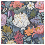 Wildflowers on Black Fabric