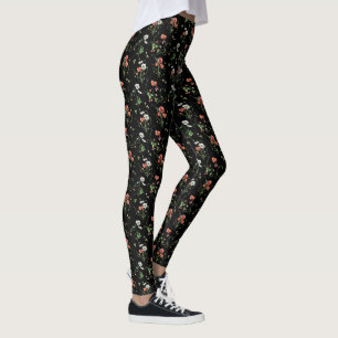Wildflowers On Black Leggings