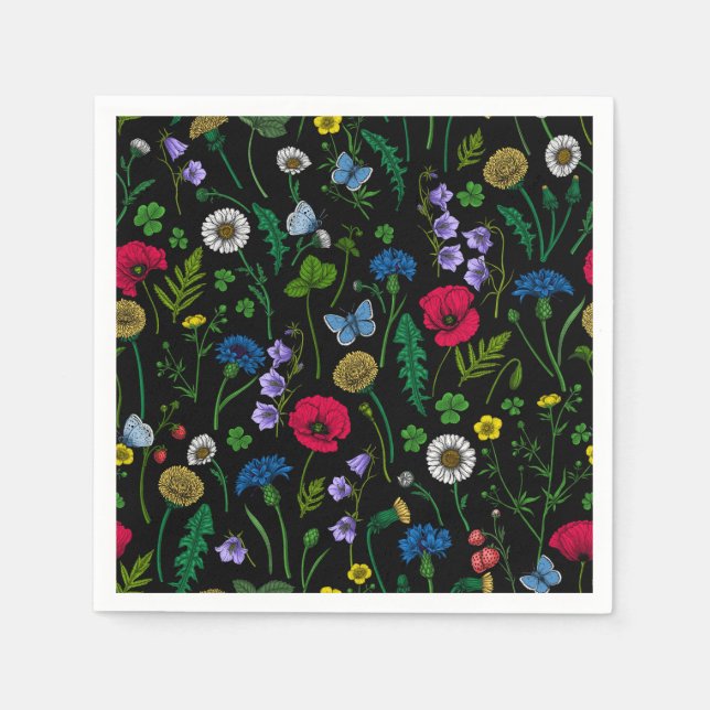 Wildflowers on black napkins (Front)
