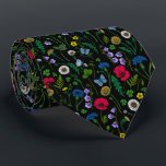 Wildflowers on black neck tie<br><div class="desc">Hand-painted collection of various wild flowers.</div>