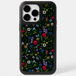 Wildflowers on black OtterBox iPhone 14 pro max case