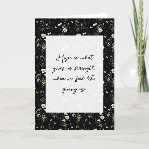 Wildflowers On Black Thinking Of You  Card