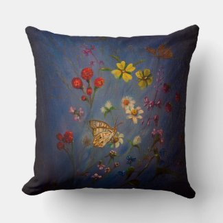 Wildflowers on blue background