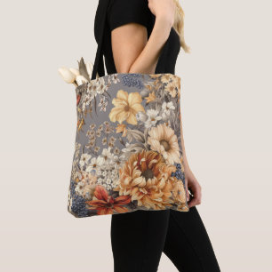 Wildflowers on Gray Tote Bag