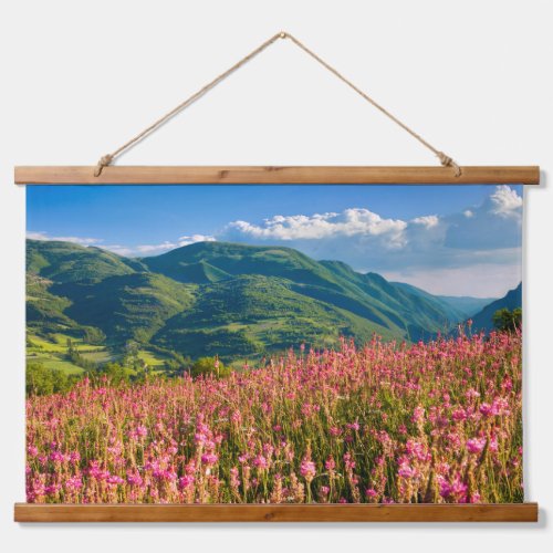 Wildflowers on Hillside  Preci Umbria Italy Hanging Tapestry